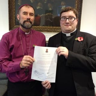 Revd. Peter Abraham being presented with his mandate by Bishop Adrian, Bromley Nov 2018 Revd. Peter Abraham being presented with his mandate by Bishop Adrian, Bromley Nov 2018