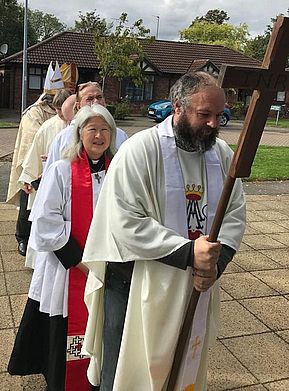 Amma Christina in the procession at Synod Amma Christina in the procession at Synod
