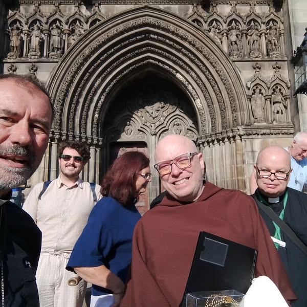 Father Mārtiņš (centre) outside St Giles Cathedral, Edinburgh at the opening of OCAC 2025 synod in Edinburgh Father Mārtiņš (centre) outside St Giles Cathedral, Edinburgh at the opening of OCAC 2025 synod in Edinburgh