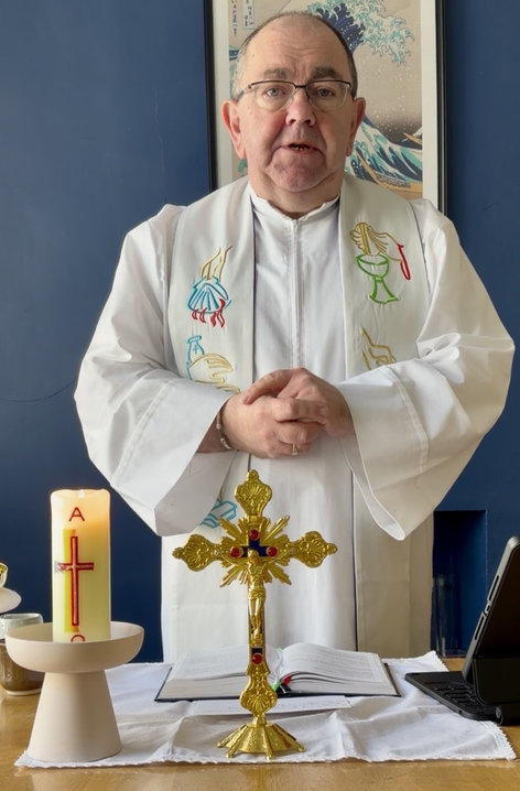 Fr Adrian Friel at Mass in chaplaincy Fr Adrian Friel at Mass in chaplaincy